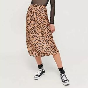 Urban outfitters leopard slip skirt